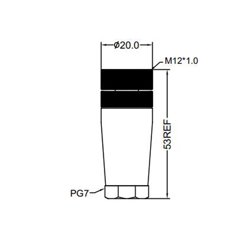 M12 4pins A code female straight plastic assembly connector PG7 thread, unshielded,suitable cable outer diameter 4.0mm-6.0mm